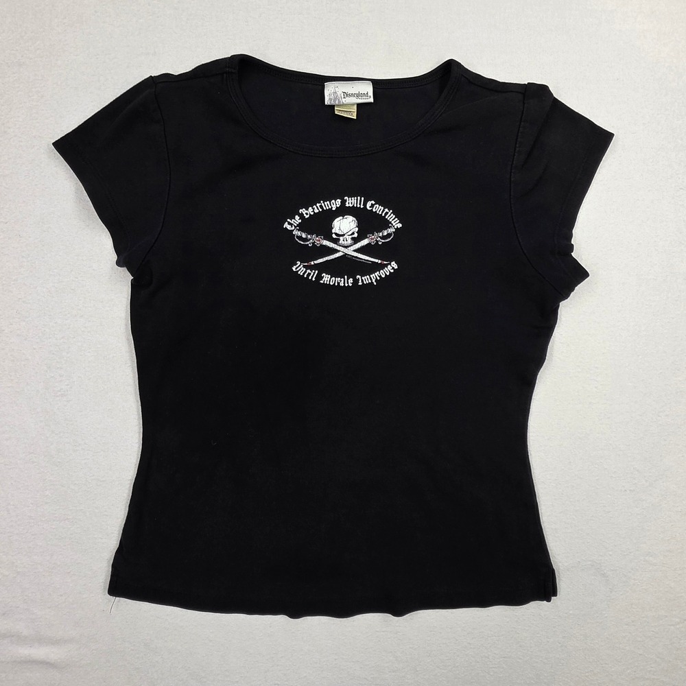 Disneyland Resort Pirates Skull Crossbones Black Cotton Graphic Tee XL 0010000